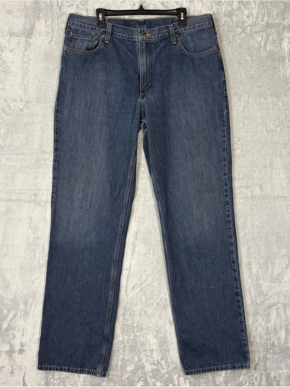 Carhartt Jeans Mens 38x36 Blue Relaxed Fit Workwear Pants Measures 37x34.5